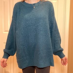 Oversized aqua sweater